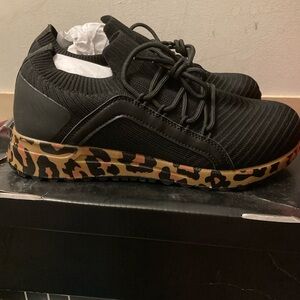 Torrid Knit Black Cheetah print sneakers